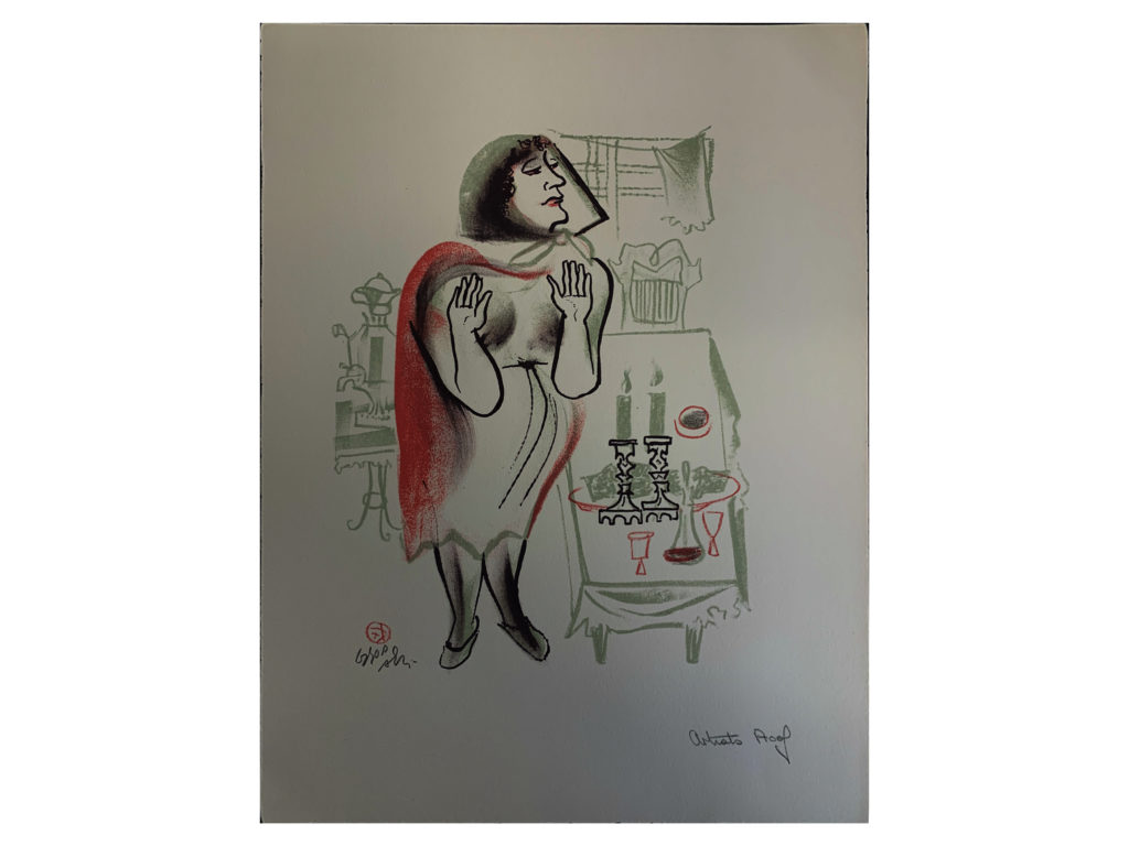 Shtetl Portfolio Plate 10 Untitled (Shabbes Candles)