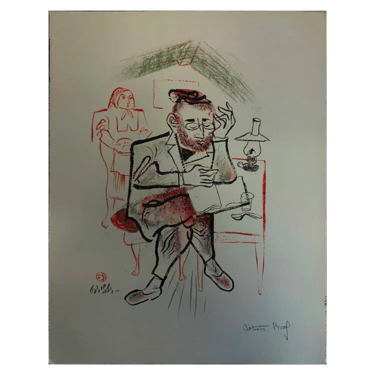 Shtetl Portfolio Plate 12 Untitled (Learning)