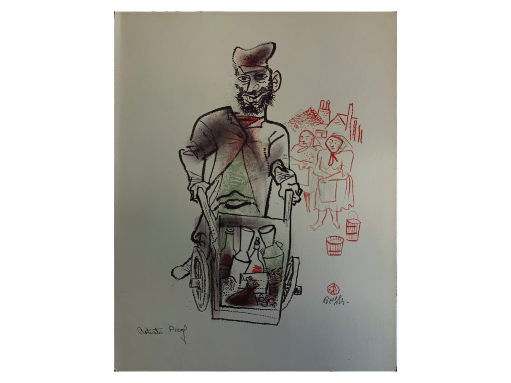 Shtetl Portfolio Plate 15 Untitled (The Pushcart Peddler)