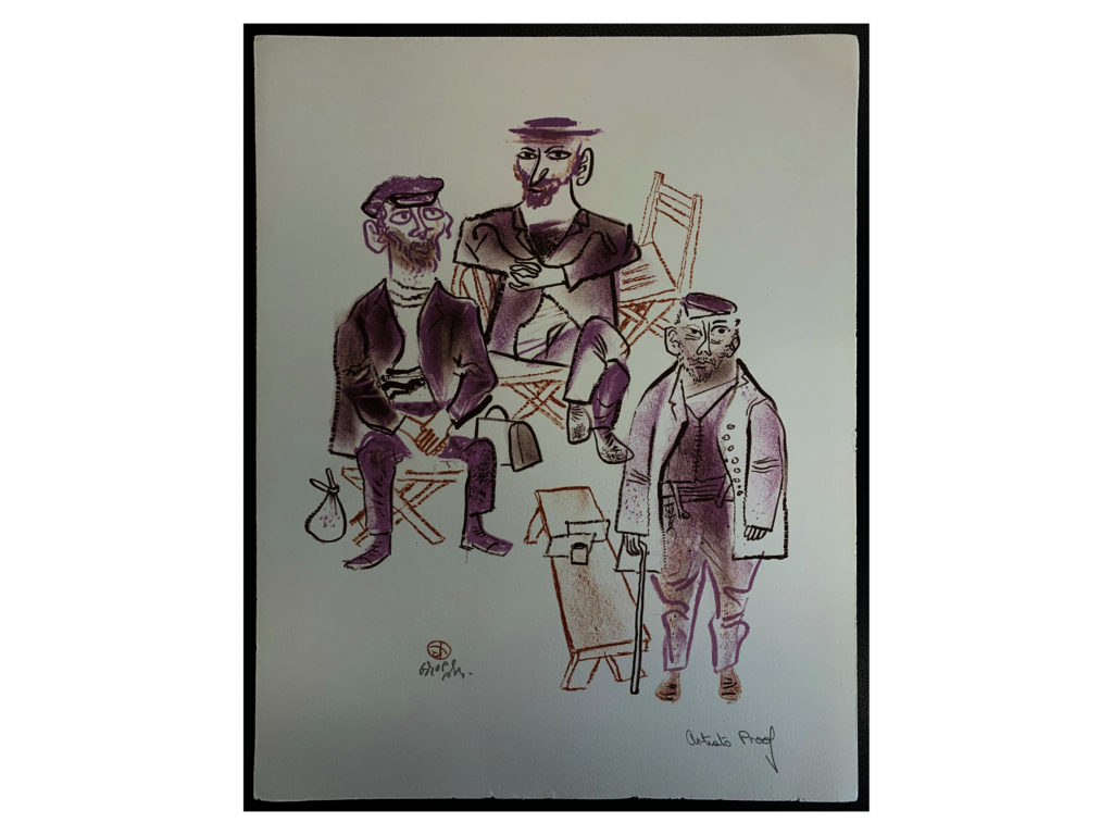 Shtetl Portfolio Plate 18 Untitled (Kibbitzers)