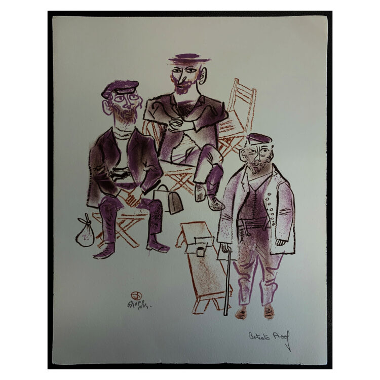 Shtetl Portfolio Plate 18 Untitled (Kibbitzers)