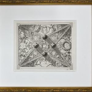 Plan du Lafond en Pierre de la Chapelle des Fonts Baptismaux, Église de Tillières