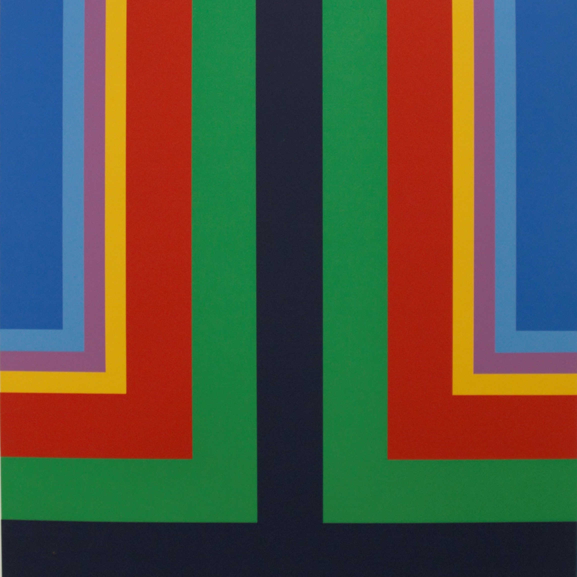 Untitled (T-Form Geometric Construction in blues, lavender, yellow, red, green, and black) - Image 2