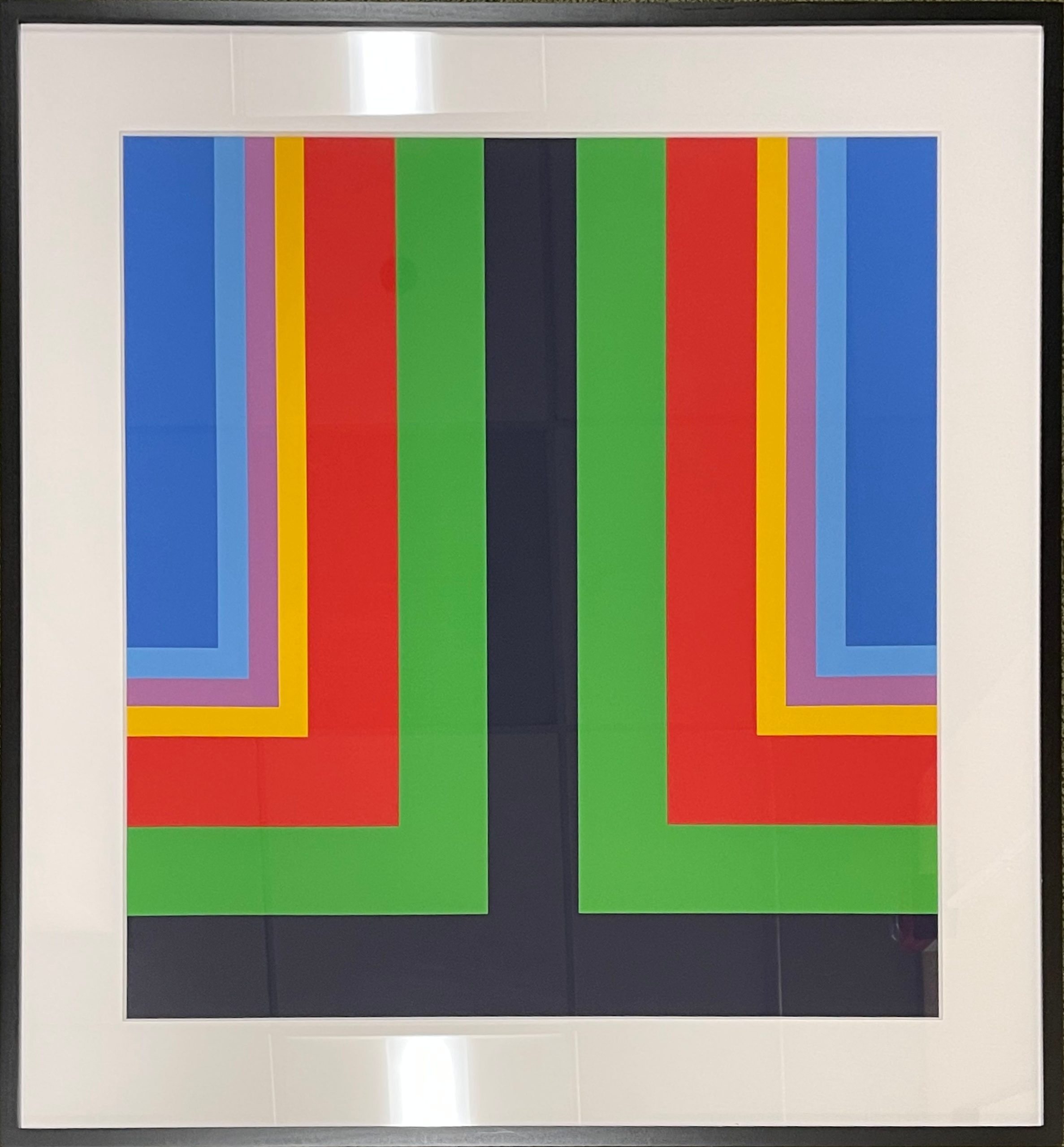 Untitled (T-Form Geometric Construction in blues, lavender, yellow, red, green, and black) - Image 3